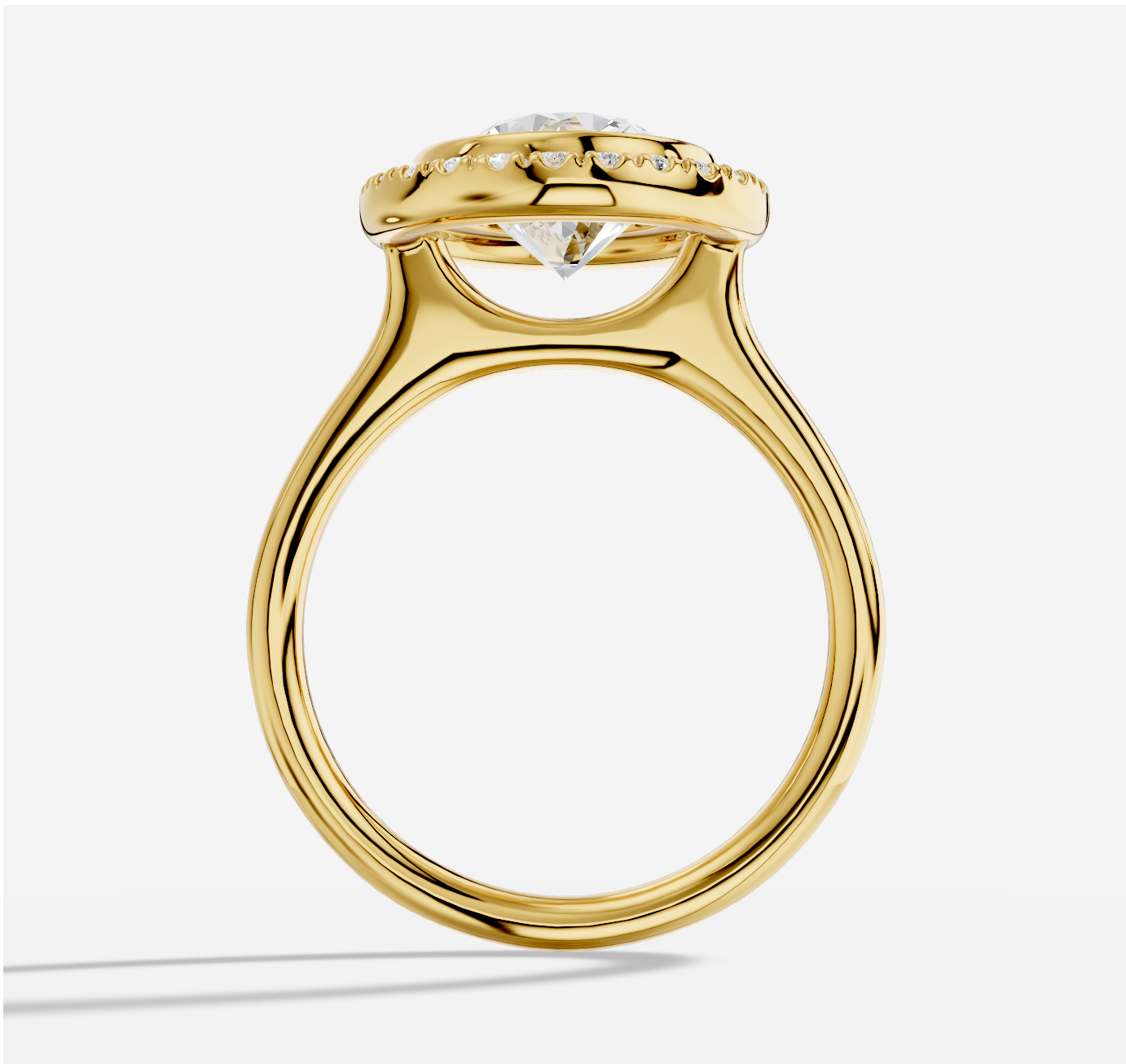 Round Diamond Ring in 18K Yellow Gold - 图片 5