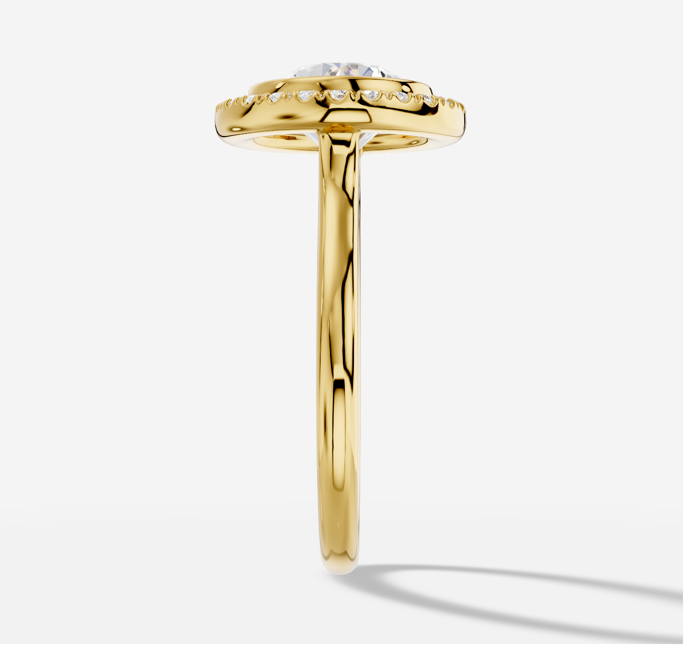 Round Diamond Ring in 18K Yellow Gold - 图片 4