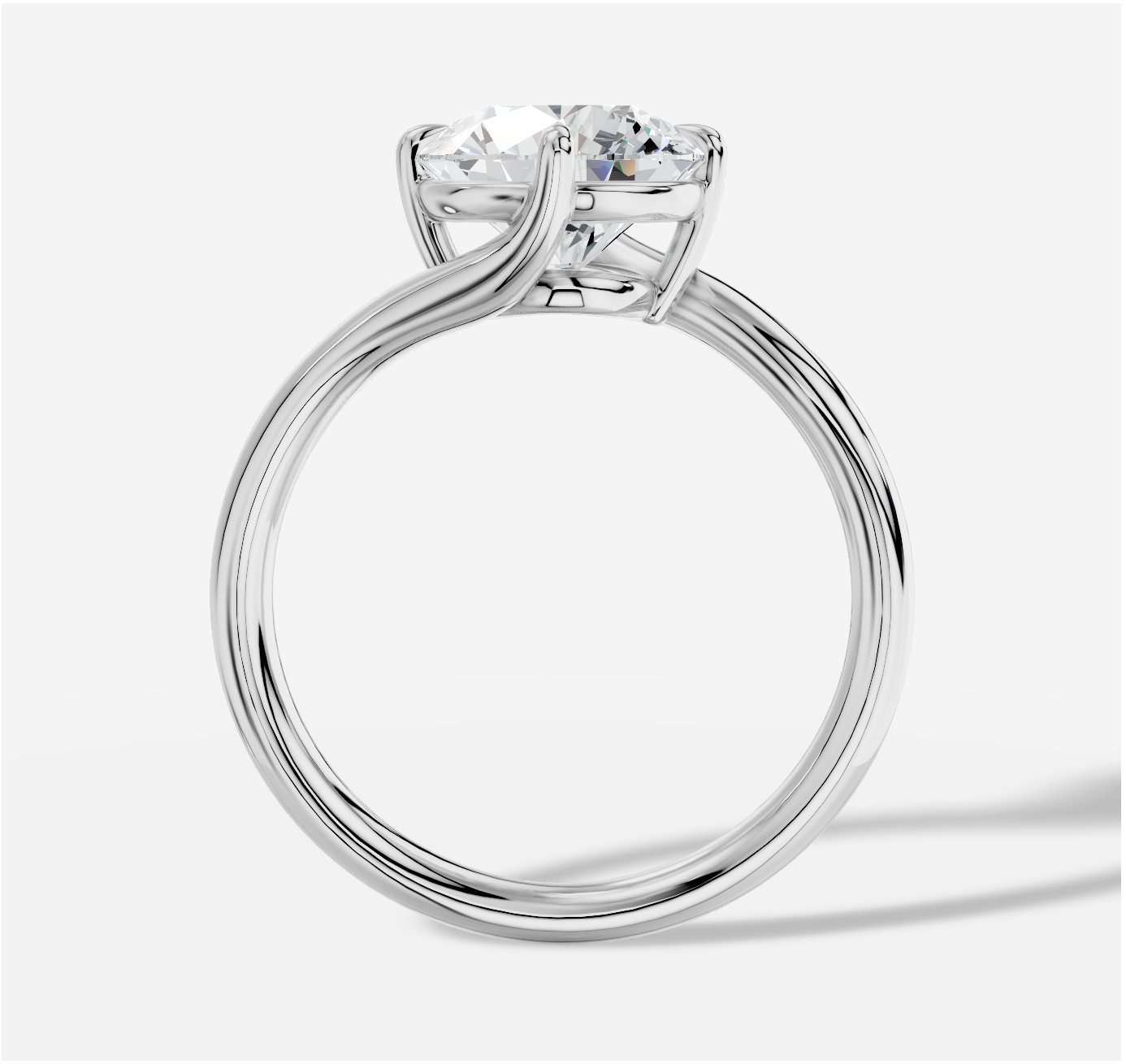 Round Diamond Ring in 18K White Gold - 图片 5