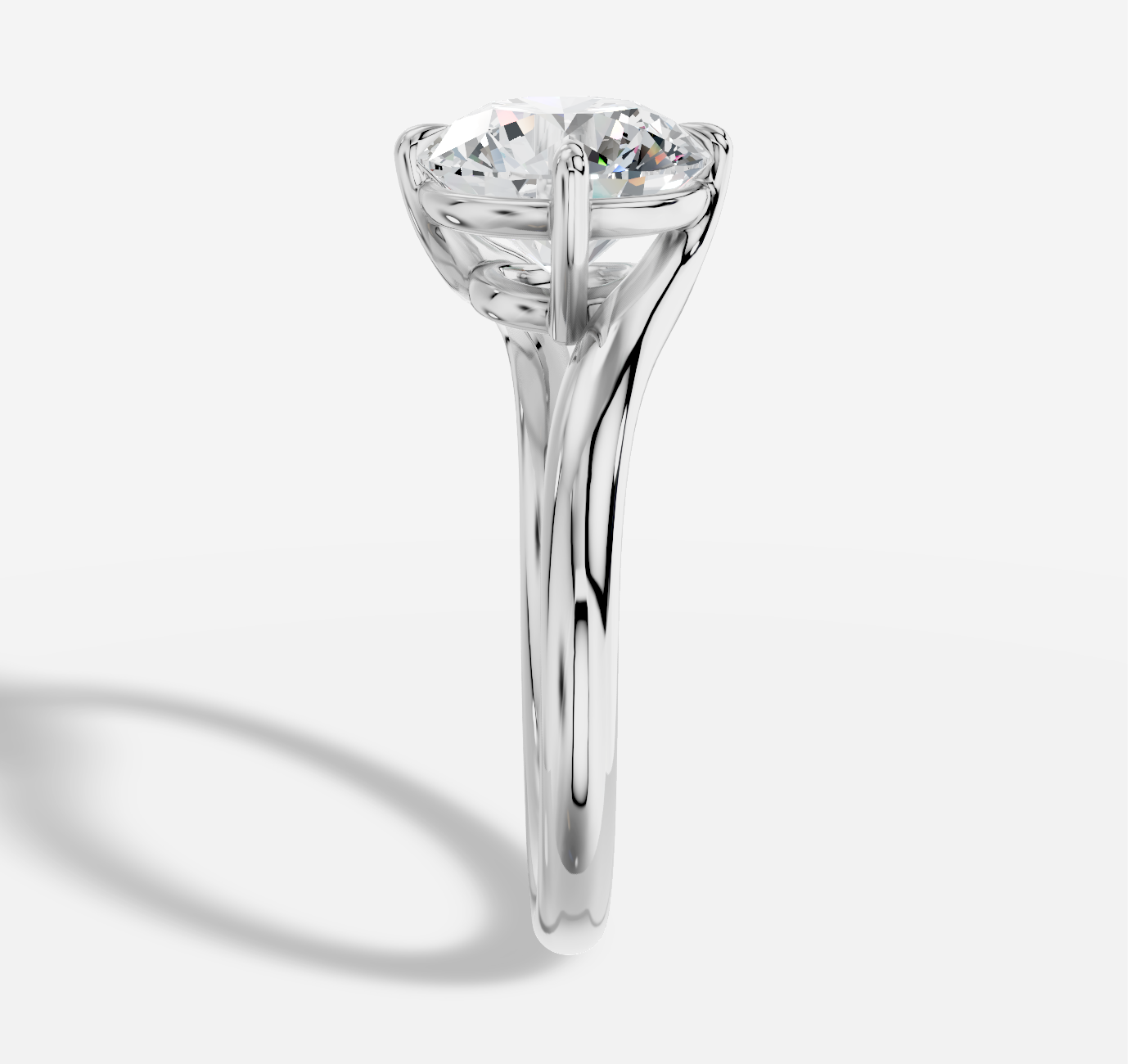 Round Diamond Ring in 18K White Gold - 图片 3