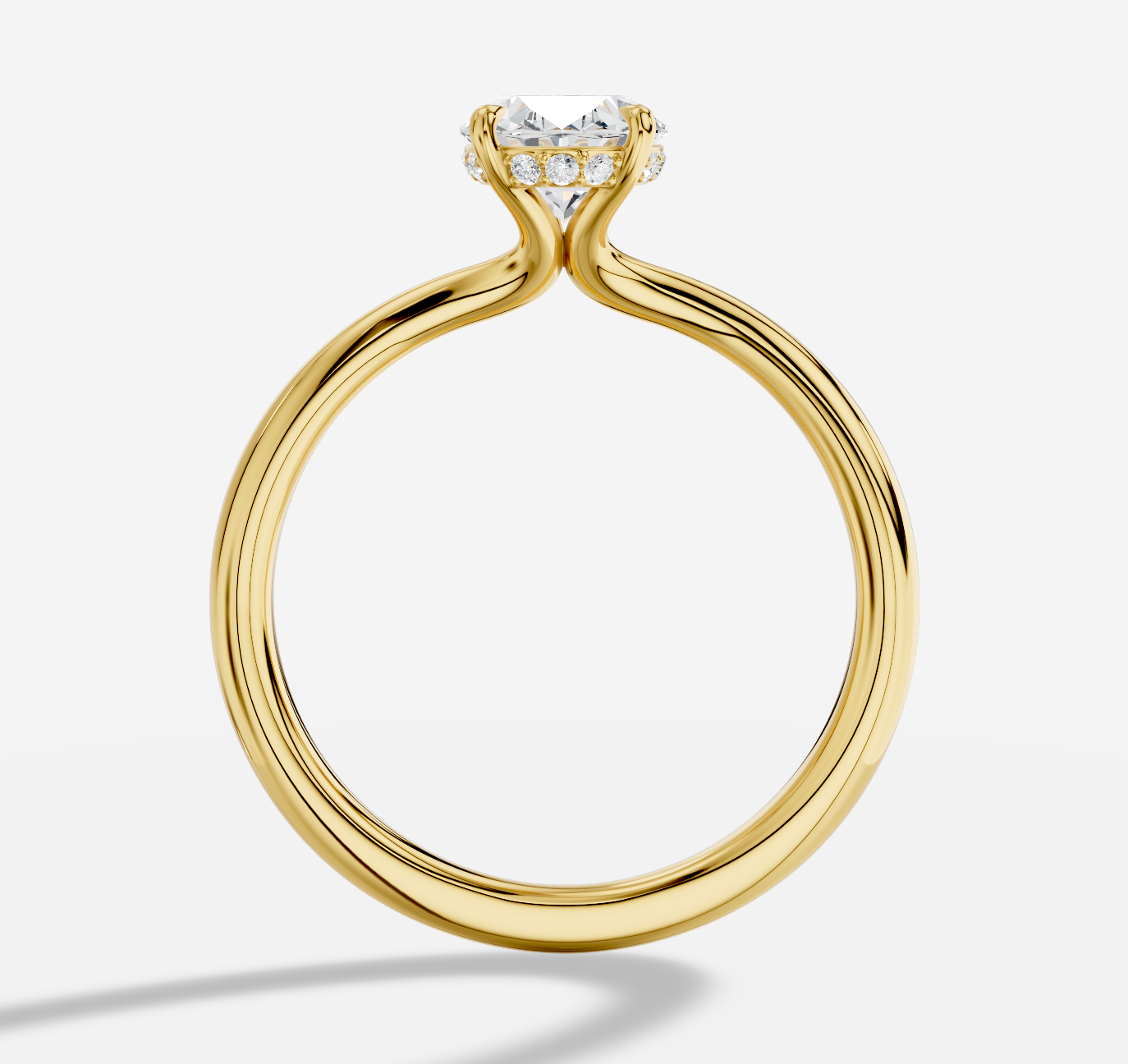Oval Diamond Ring in 18K Yellow Gold - 图片 5