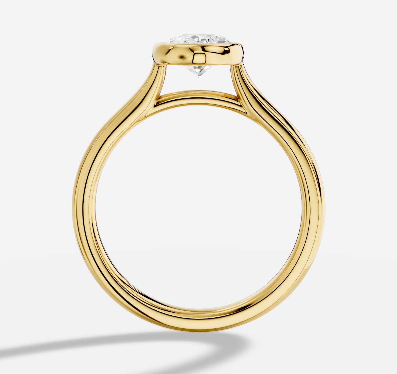 Oval Diamond Ring in 18K Yellow Gold - 图片 4