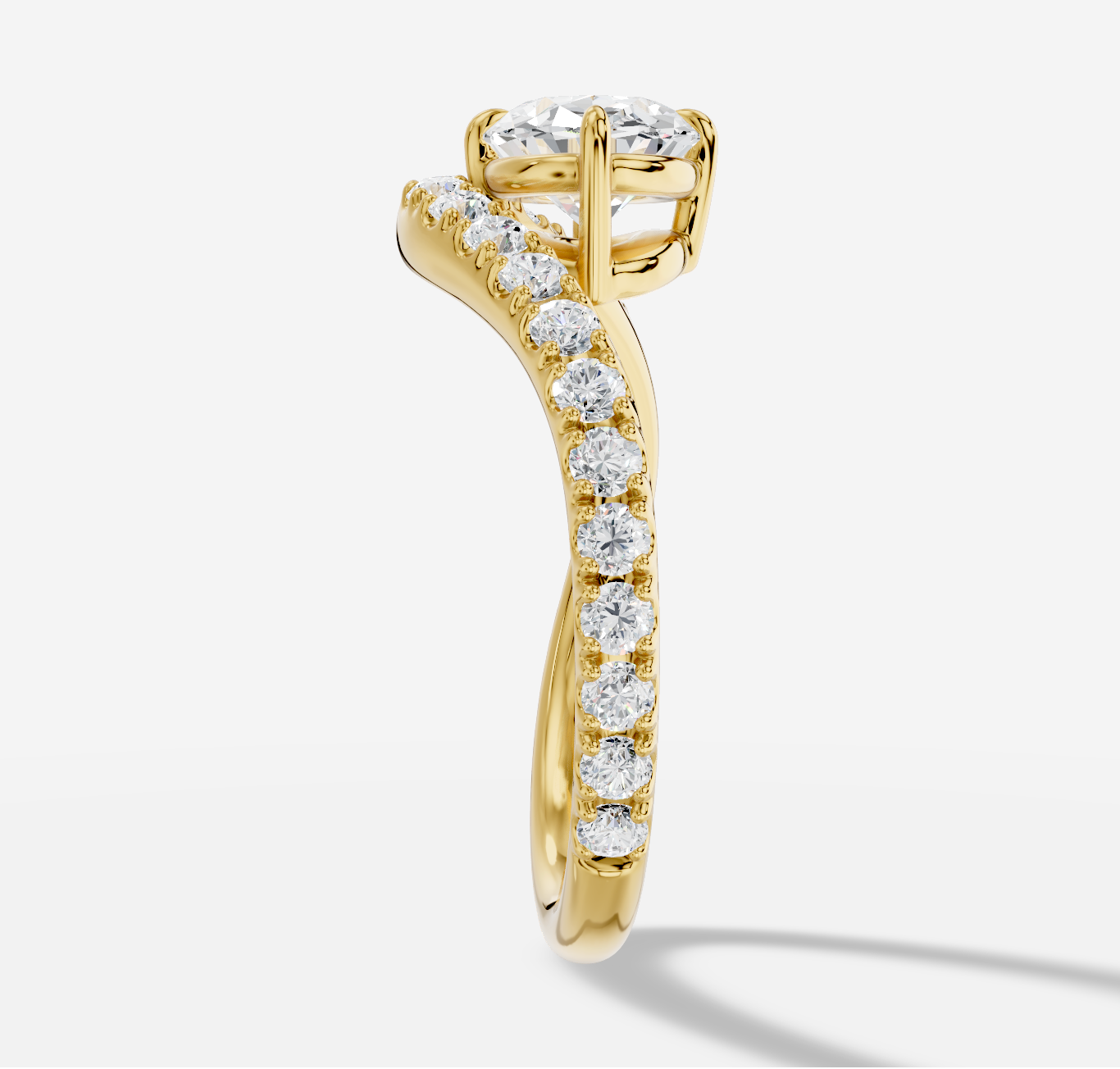 Oval Diamond Ring in 18K Yellow Gold - 图片 4