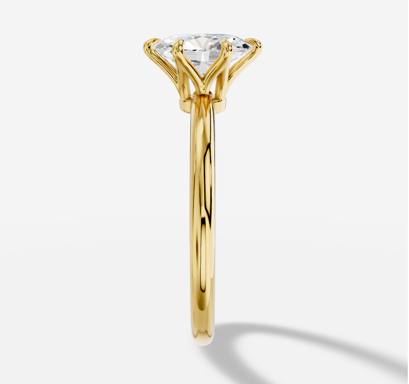 Oval Diamond Ring in 18K Yellow Gold - 图片 4