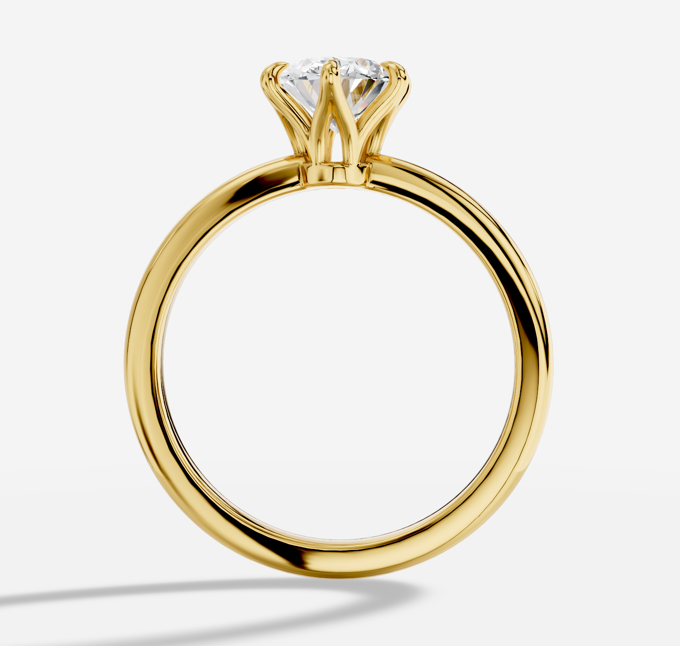 Oval Diamond Ring in 18K Yellow Gold - 图片 3