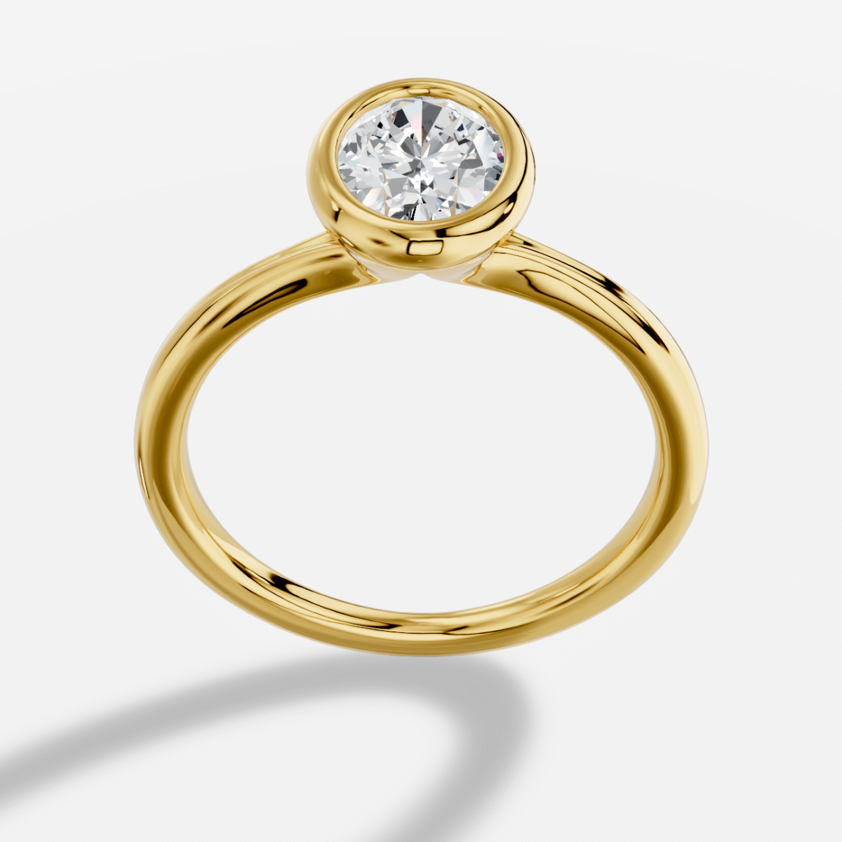 Oval  Diamond Ring in 18K Yellow Gold