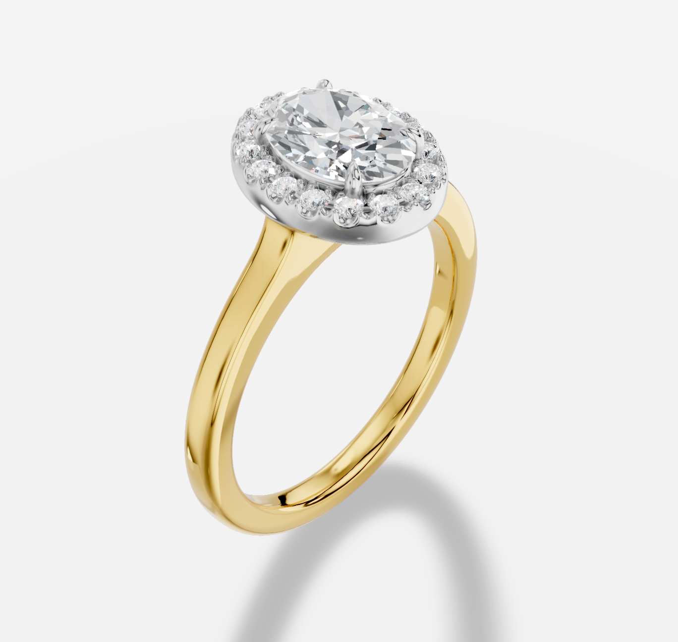 Oval Diamond Ring in 18K Yellow Gold - 图片 4