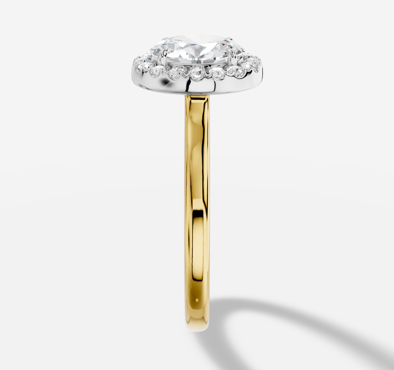 Oval Diamond Ring in 18K Yellow Gold - 图片 3