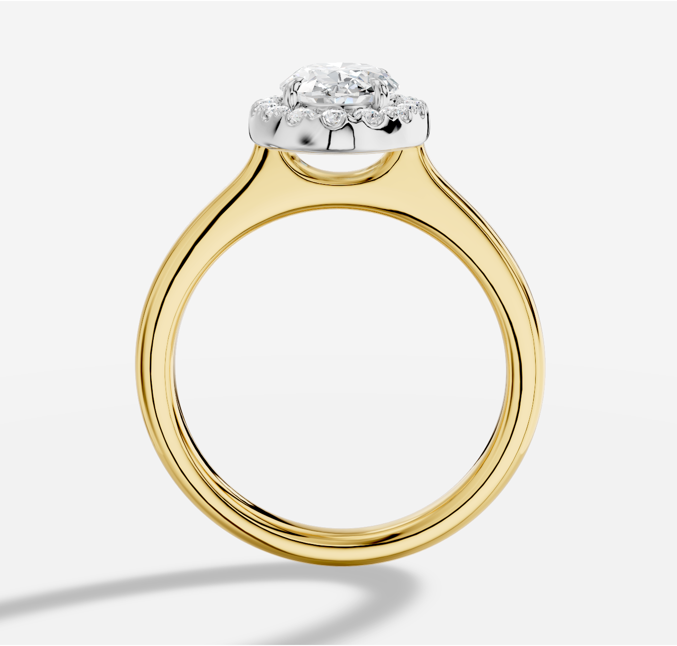 Oval Diamond Ring in 18K Yellow Gold - 图片 2