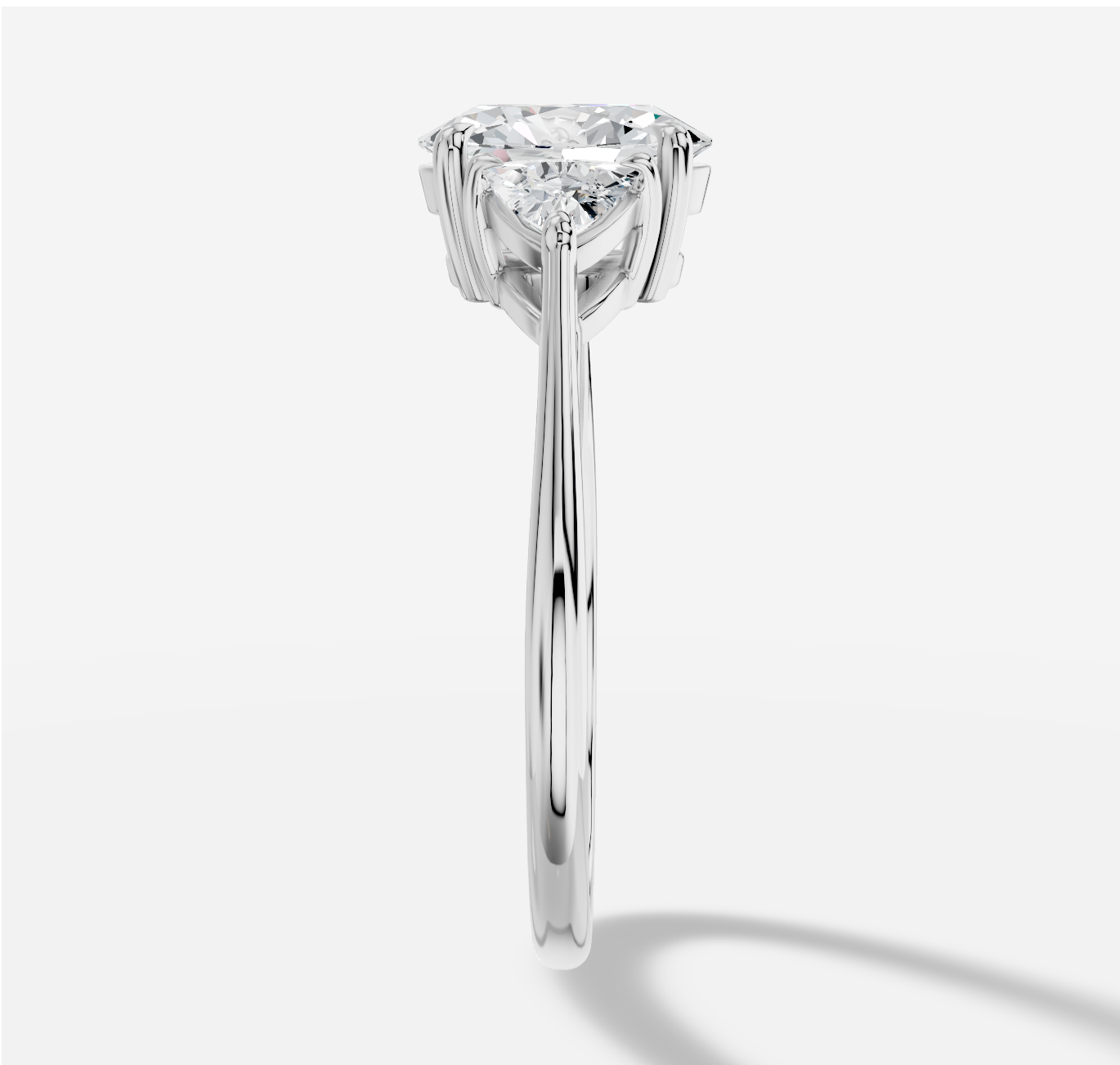 Oval Diamond Ring in 18K White Gold - 图片 3