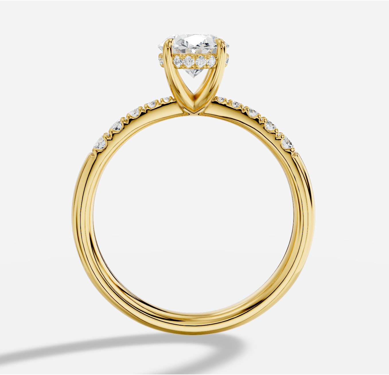 Oval Diamond Ring in 18K Yellow Gold - 图片 4