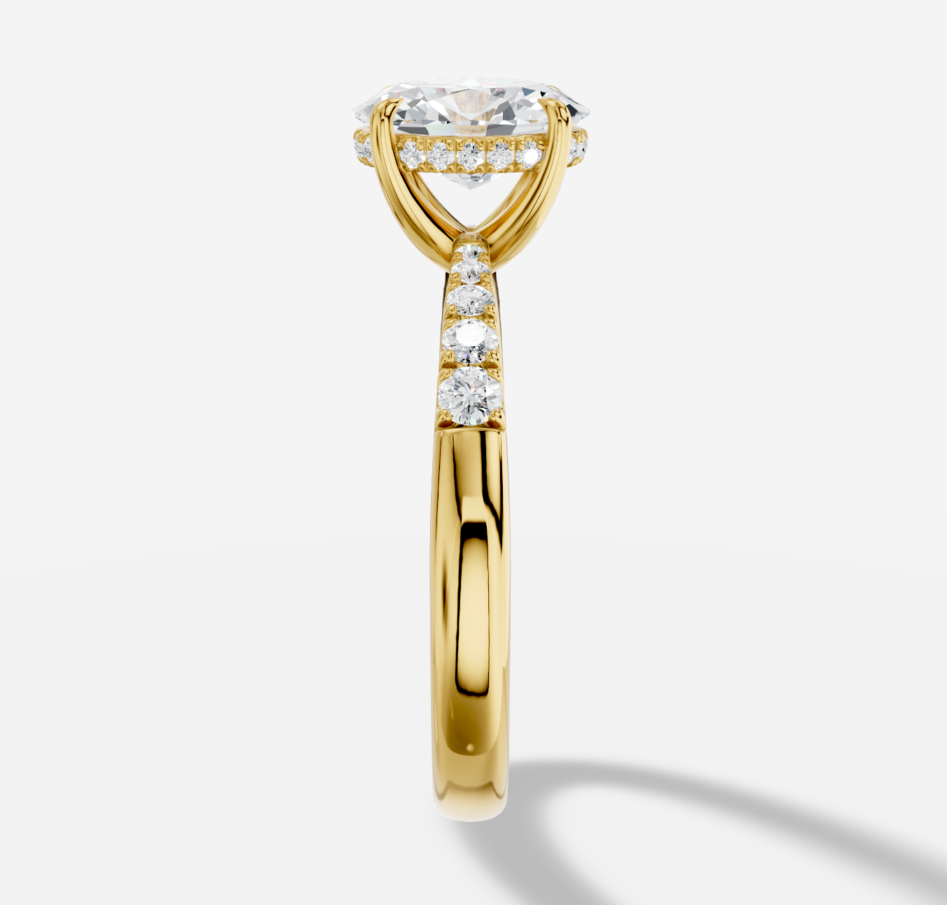 Oval Diamond Ring in 18K Yellow Gold - 图片 2