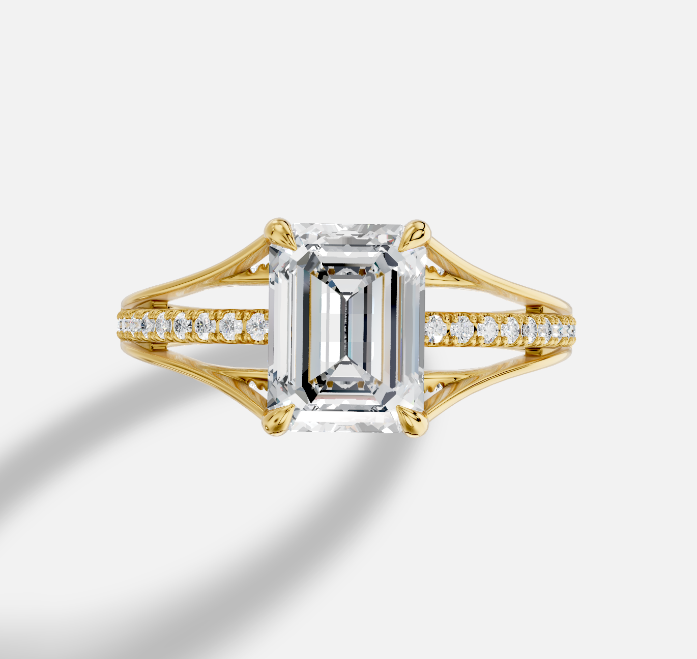 Emerald Cut Diamond Ring in 18K Yellow Gold - 图片 5