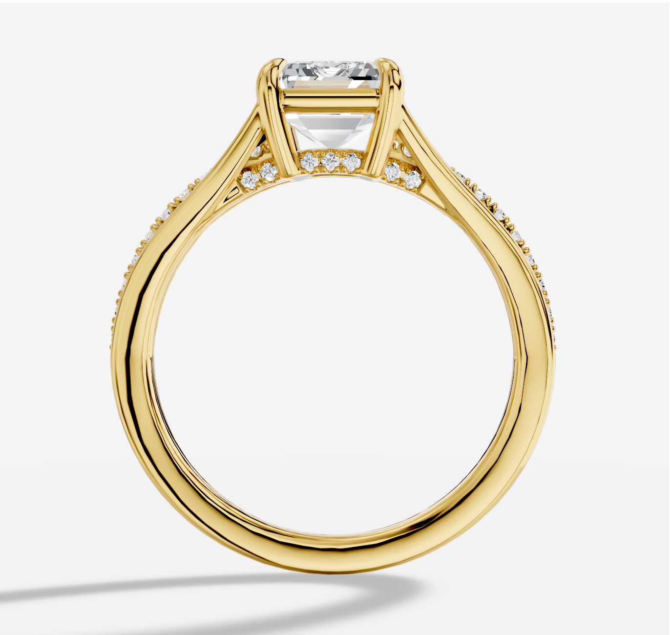 Emerald Cut Diamond Ring in 18K Yellow Gold - 图片 4