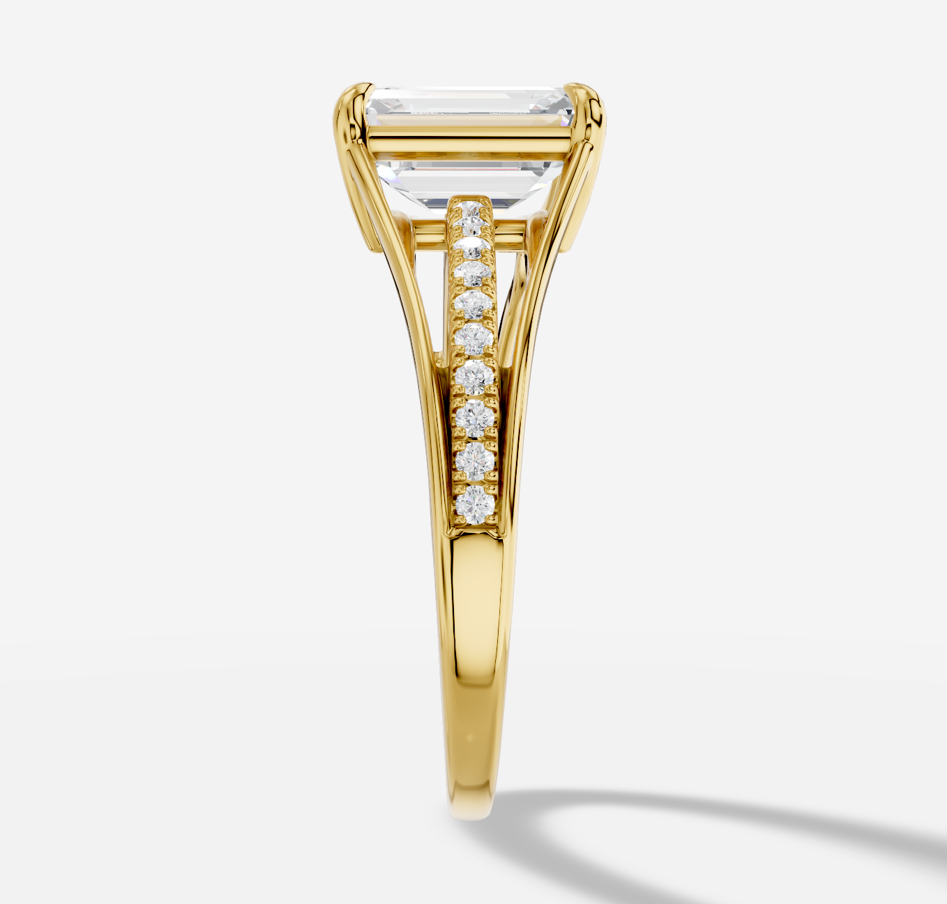 Emerald Cut Diamond Ring in 18K Yellow Gold - 图片 3