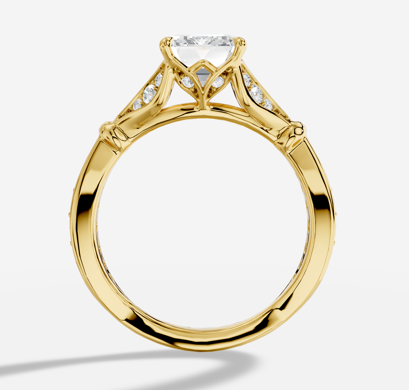 Emerald Cut Diamond Ring in 18K Yellow Gold - 图片 4