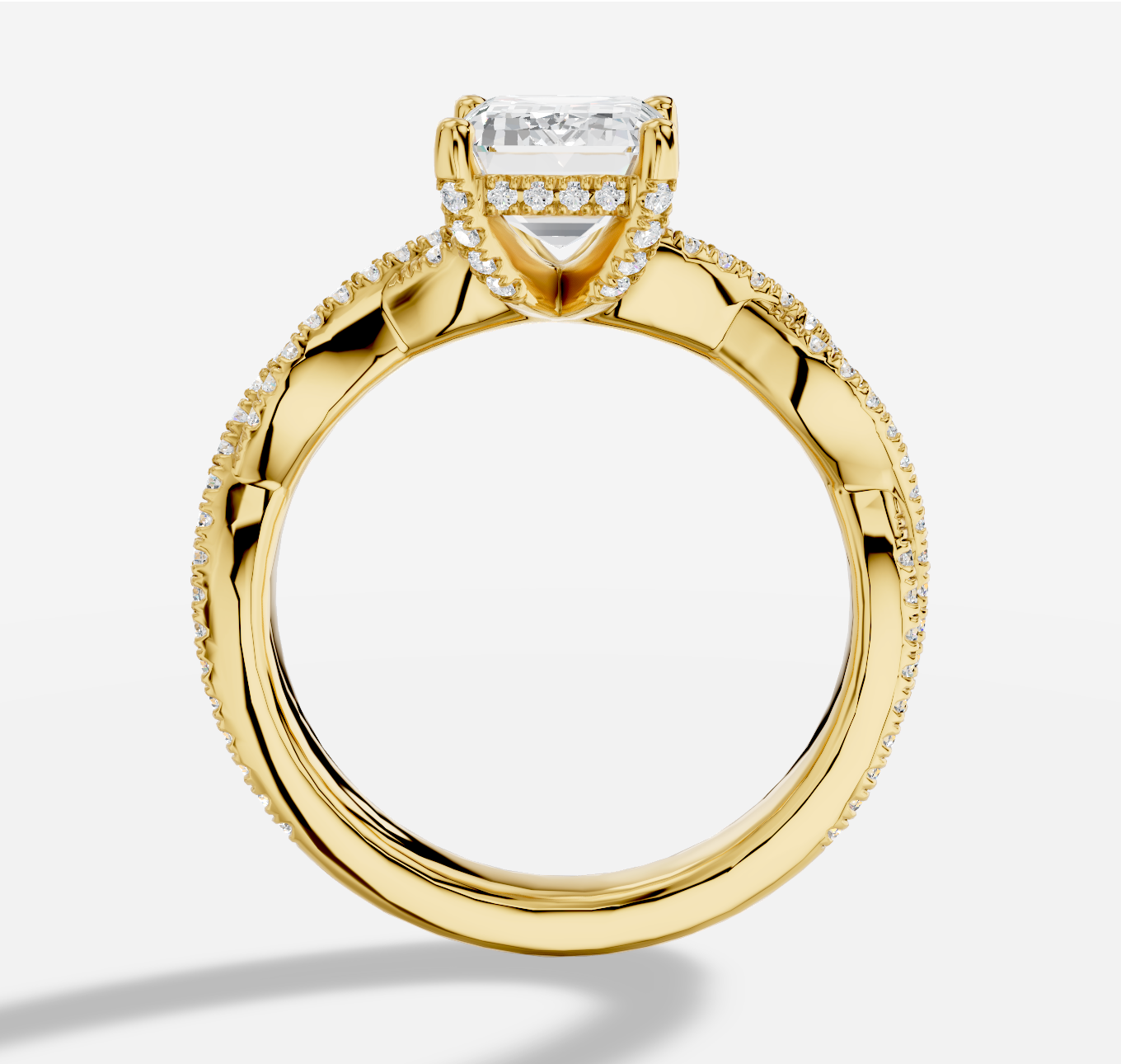 Emerald Cut Diamond Ring in 18K Yellow Gold - 图片 3