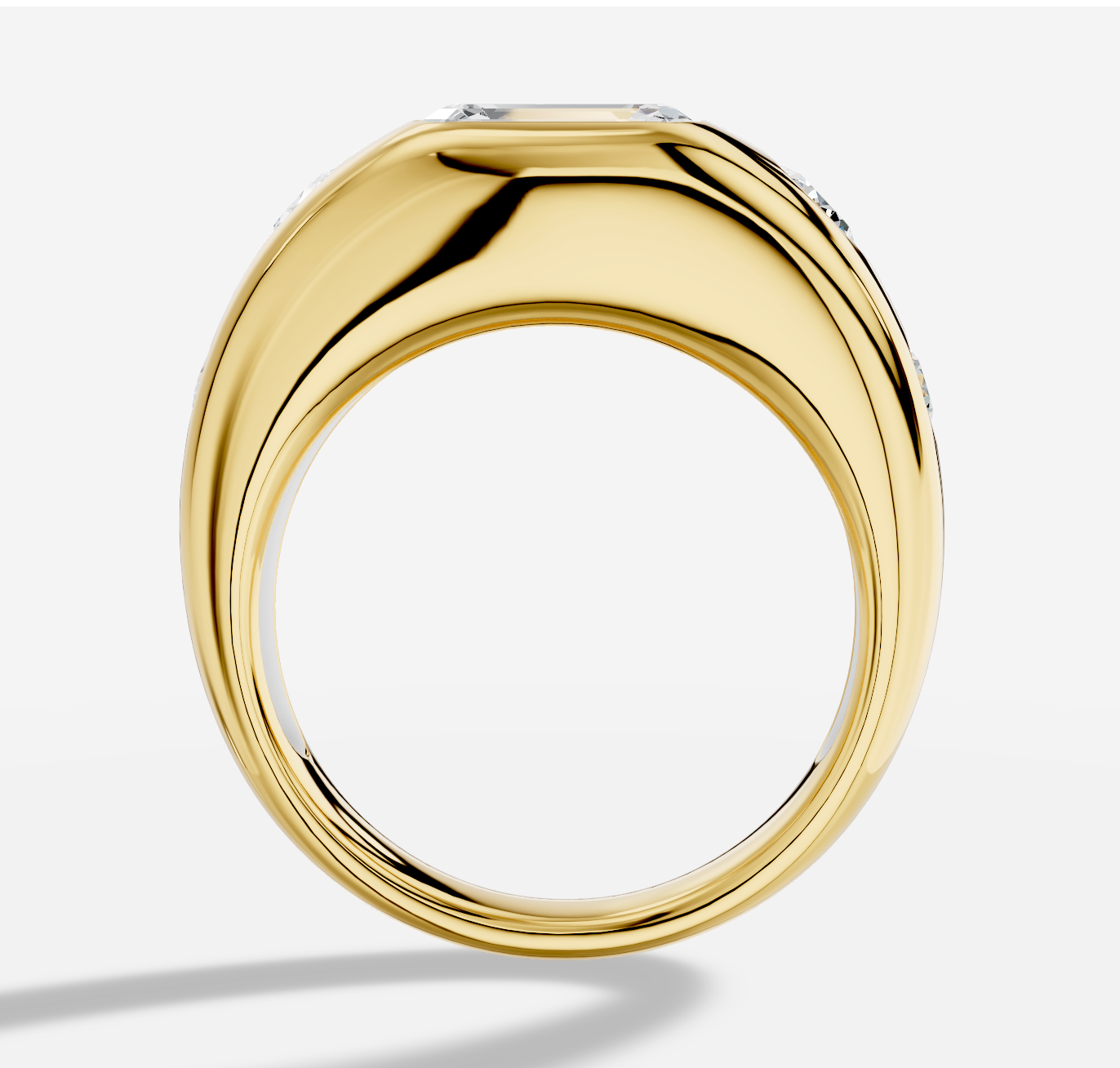 Emerald Cut Diamond Ring in 18K Yellow Gold - 图片 4