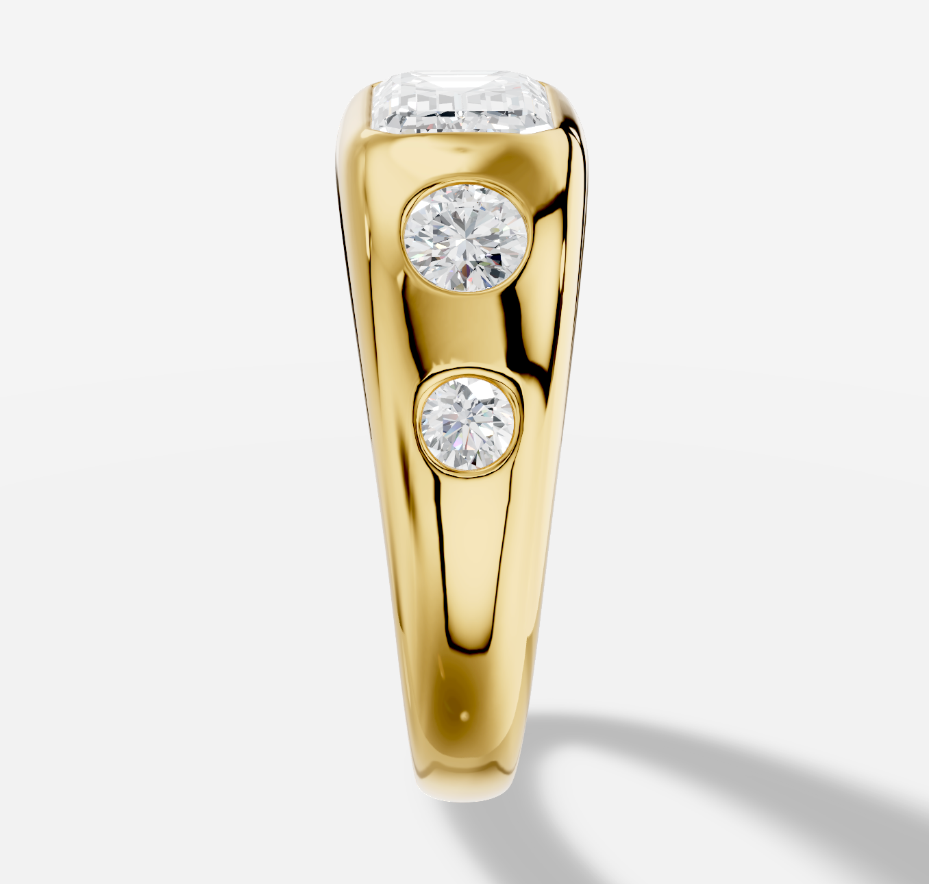 Emerald Cut Diamond Ring in 18K Yellow Gold - 图片 2