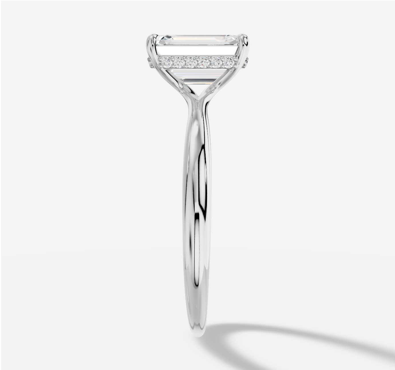 Emerald Cut Diamond Ring in 18K White Gold - 图片 5