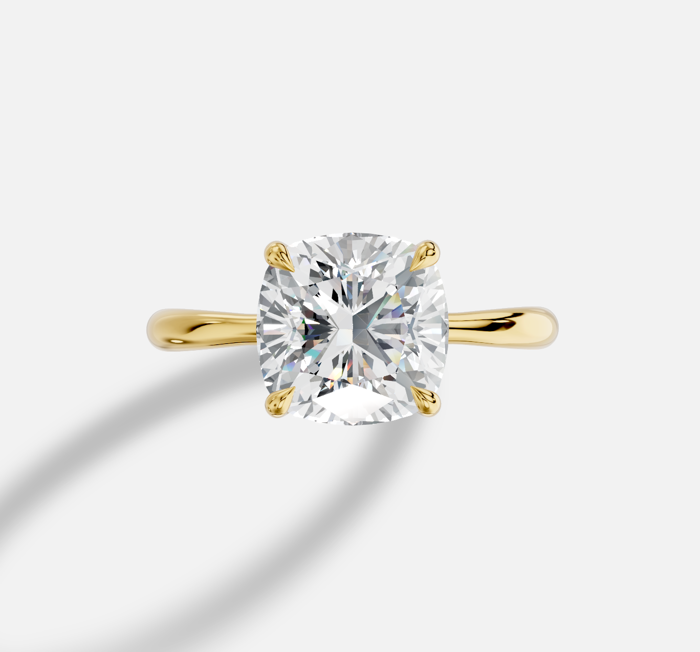 Cushion Diamond Ring in 18K Yellow Gold - 图片 5