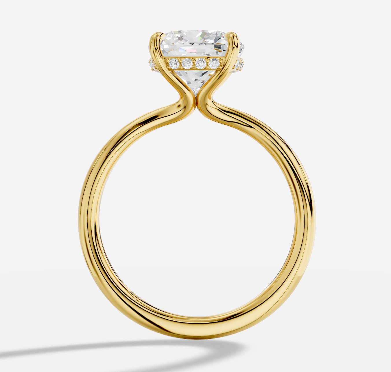 Cushion Diamond Ring in 18K Yellow Gold - 图片 4
