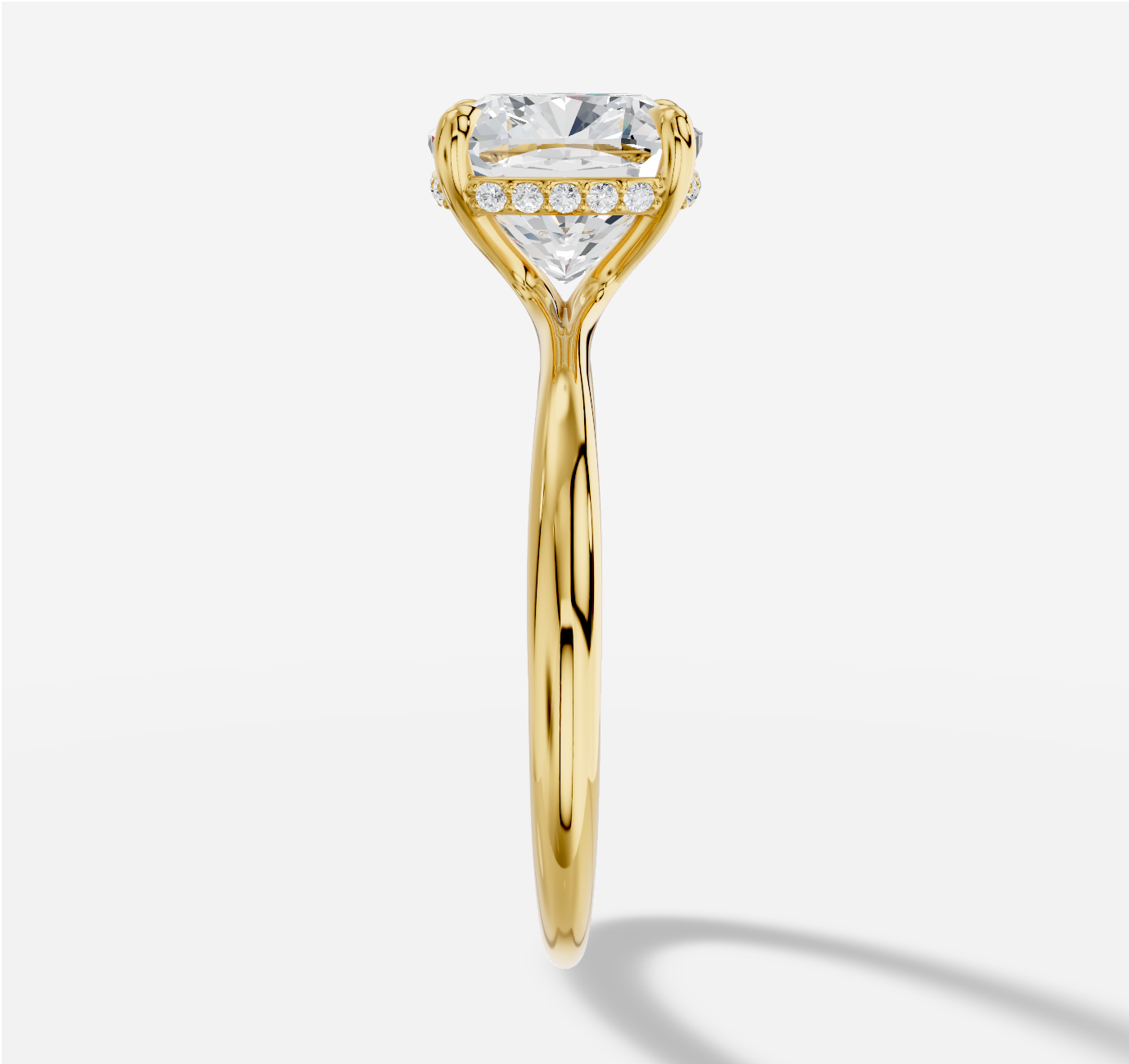 Cushion Diamond Ring in 18K Yellow Gold - 图片 2