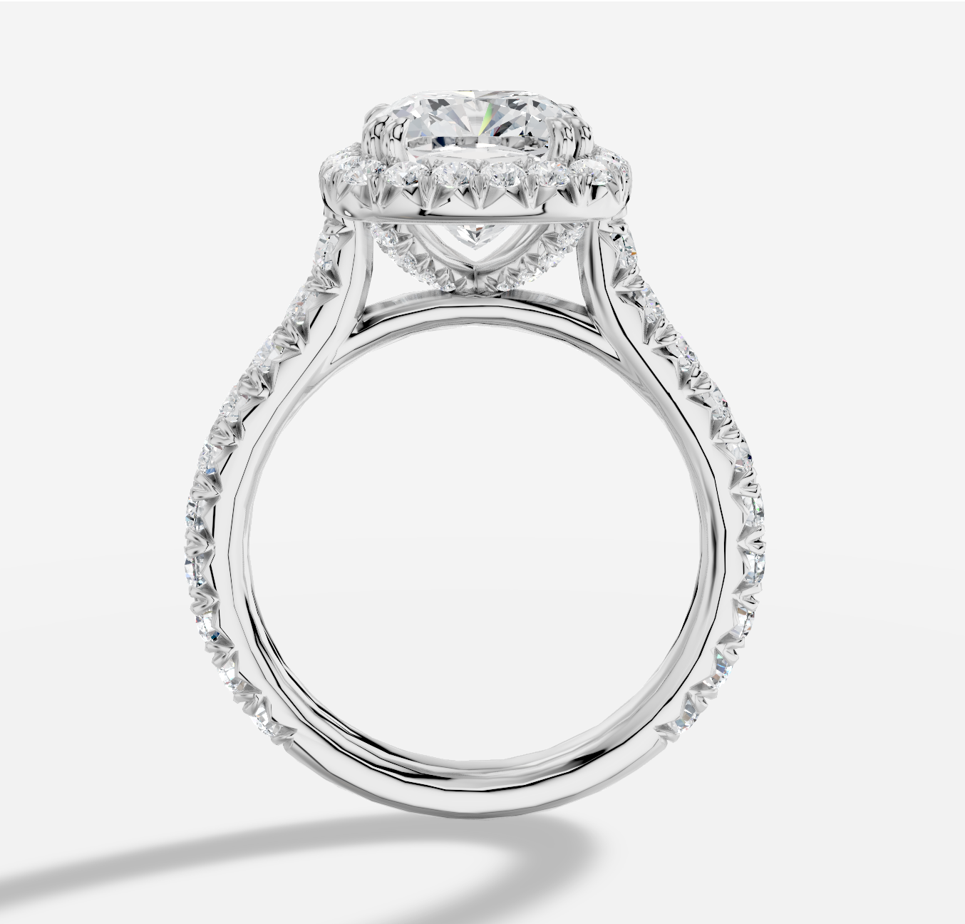 Cushion Diamond Ring in 18K White Gold - 图片 2