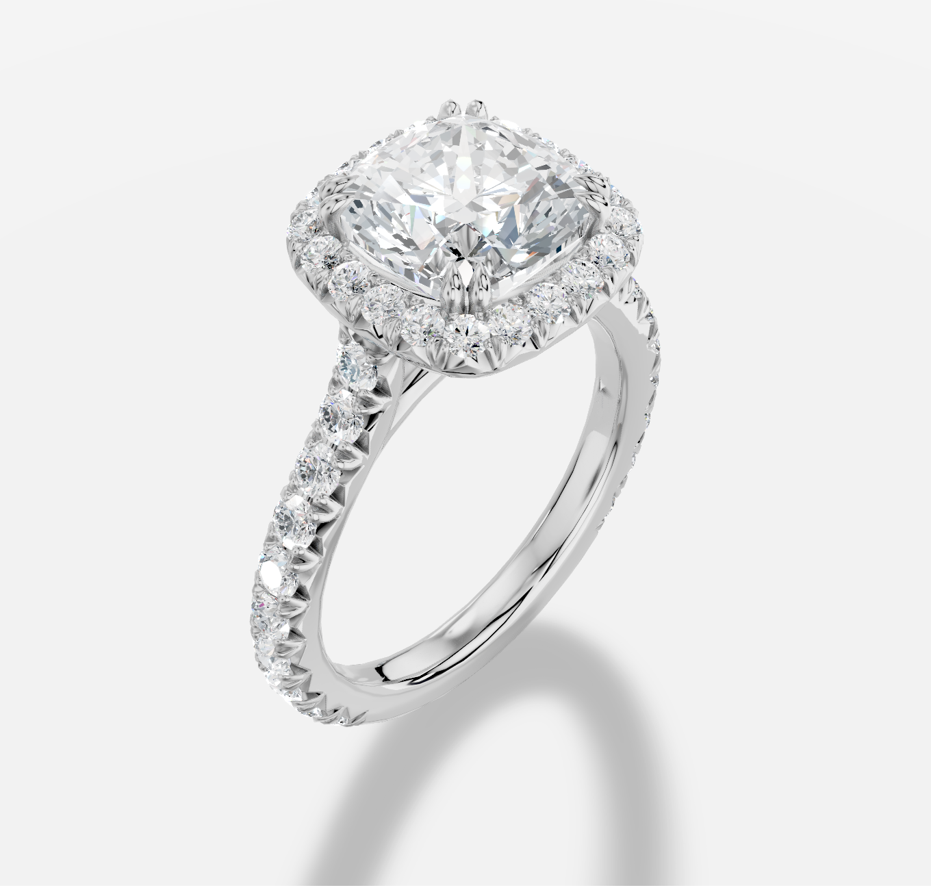 Cushion Diamond Ring in 18K White Gold - 图片 5