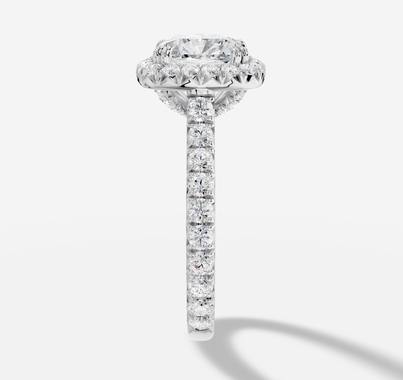 Cushion Diamond Ring in 18K White Gold - 图片 4