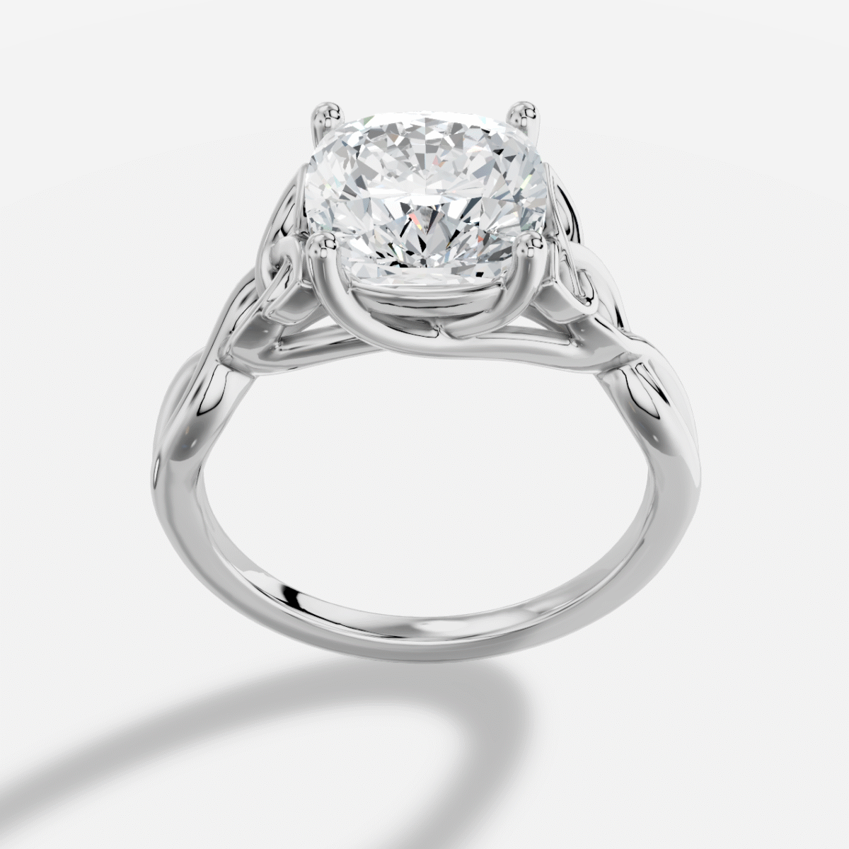 Cushion  Diamond Ring in 18K White Gold