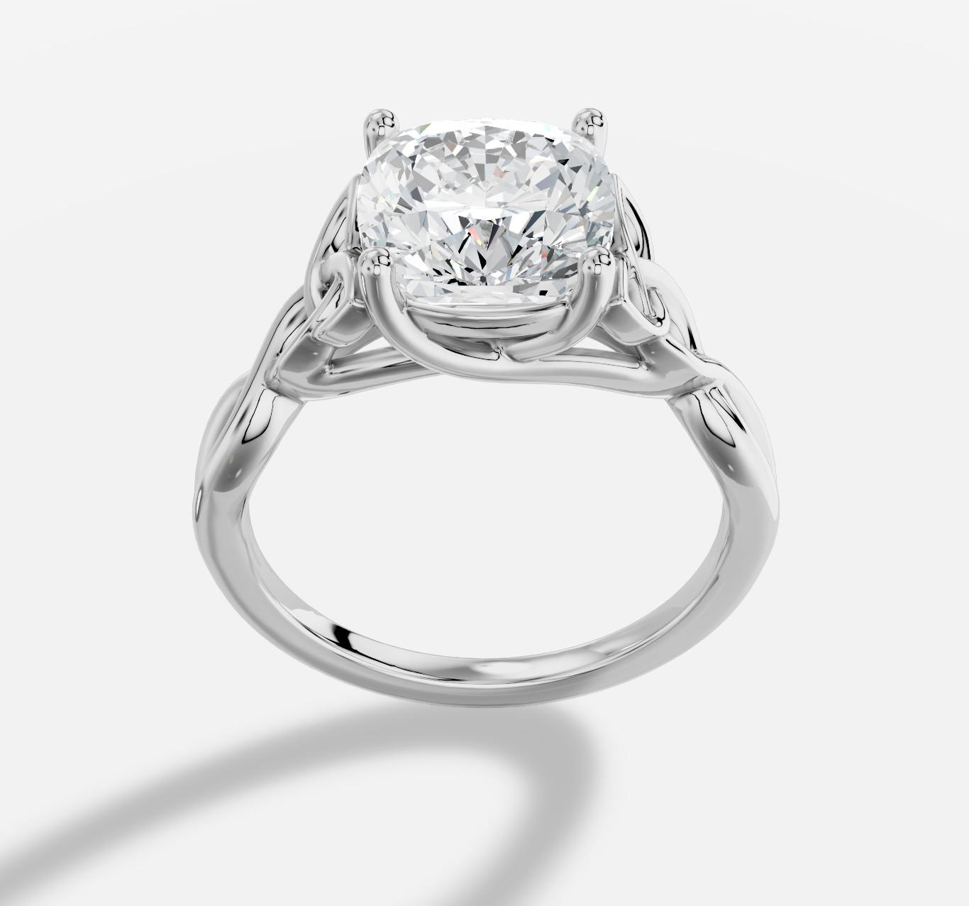 Cushion  Diamond Ring in 18K White Gold