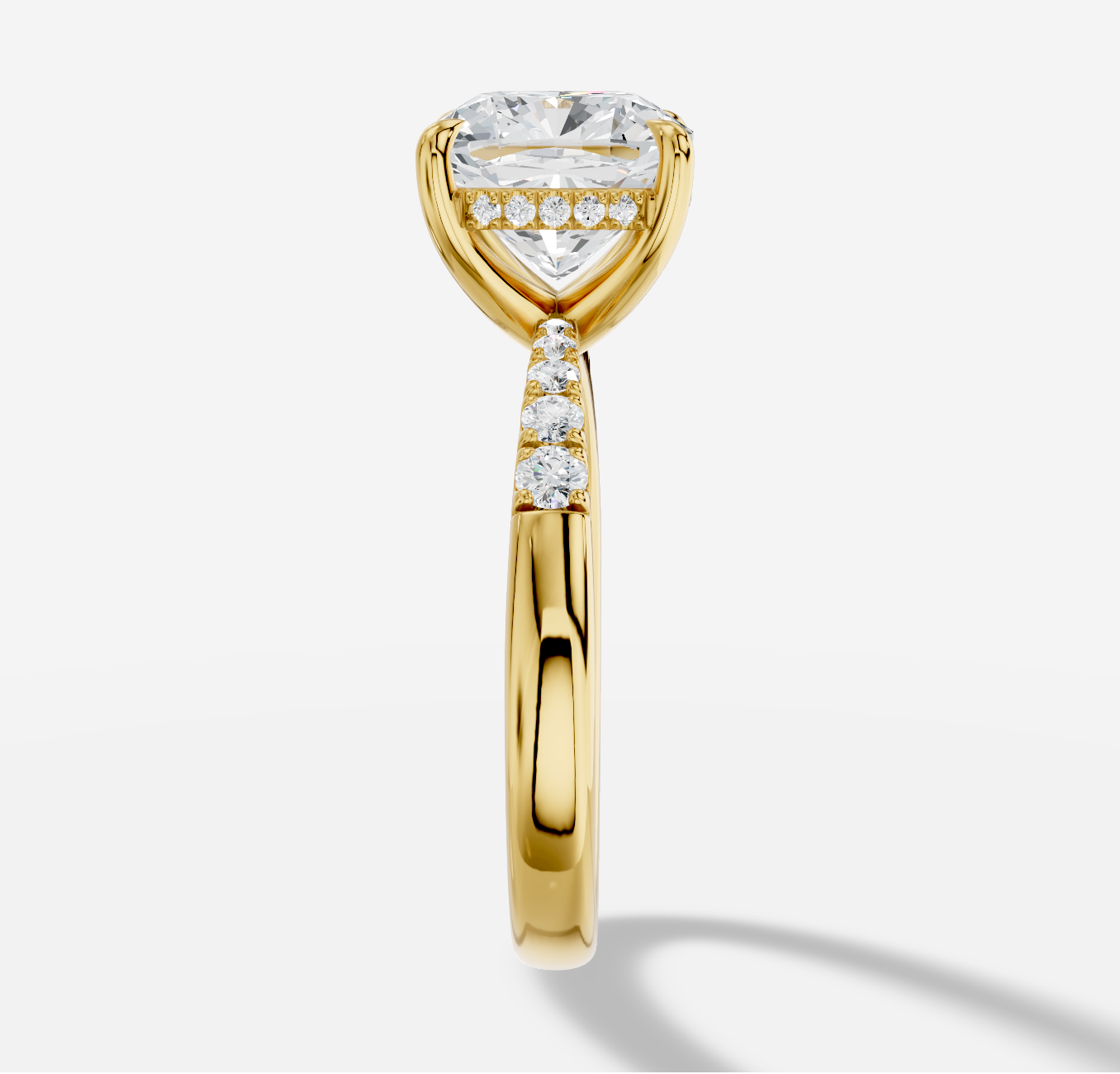 Cushion Diamond Ring in 18K Yellow Gold - 图片 2