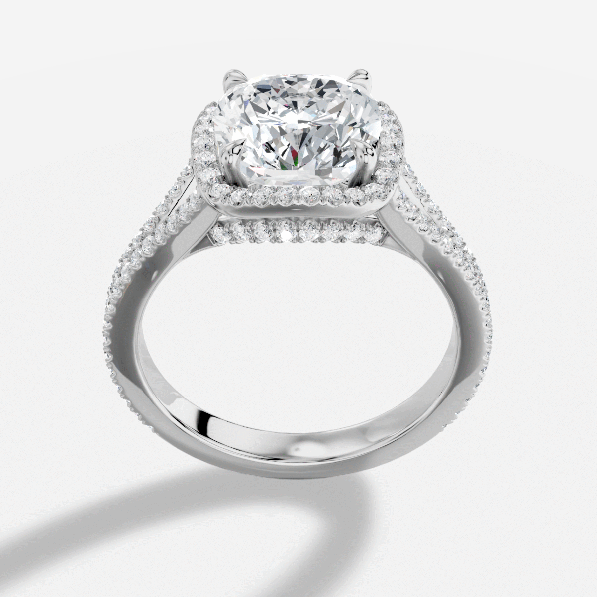 Cushion  Diamond Ring in 18K White Gold
