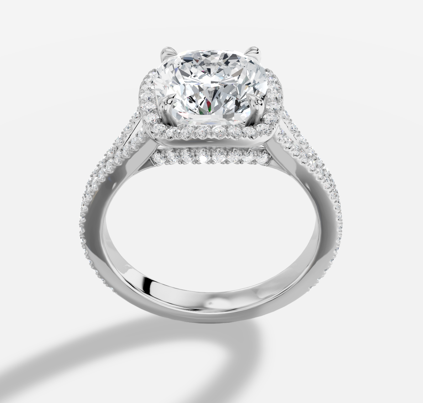 Cushion  Diamond Ring in 18K White Gold