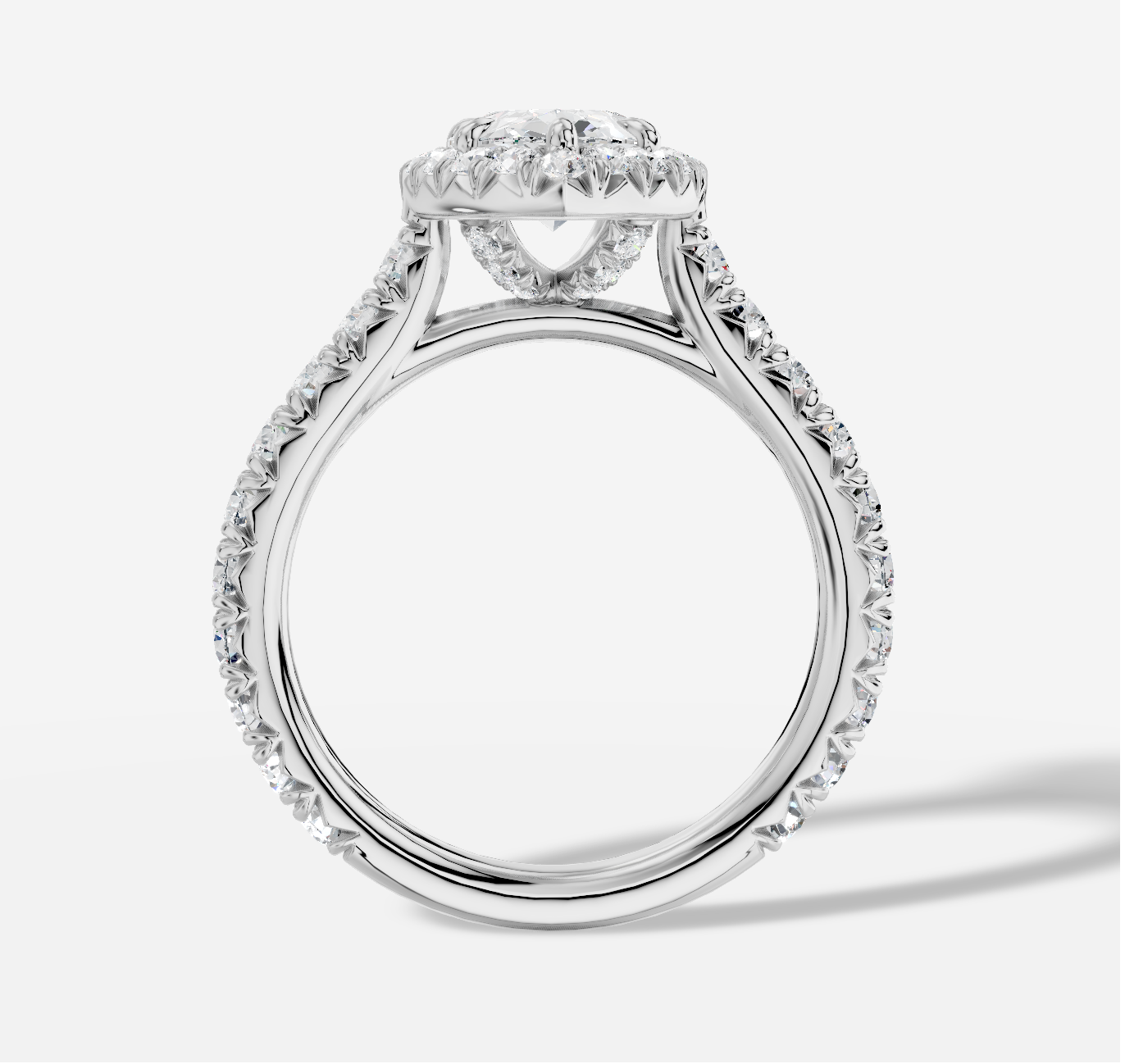 Pear Diamond Ring in 18K White Gold - 图片 4
