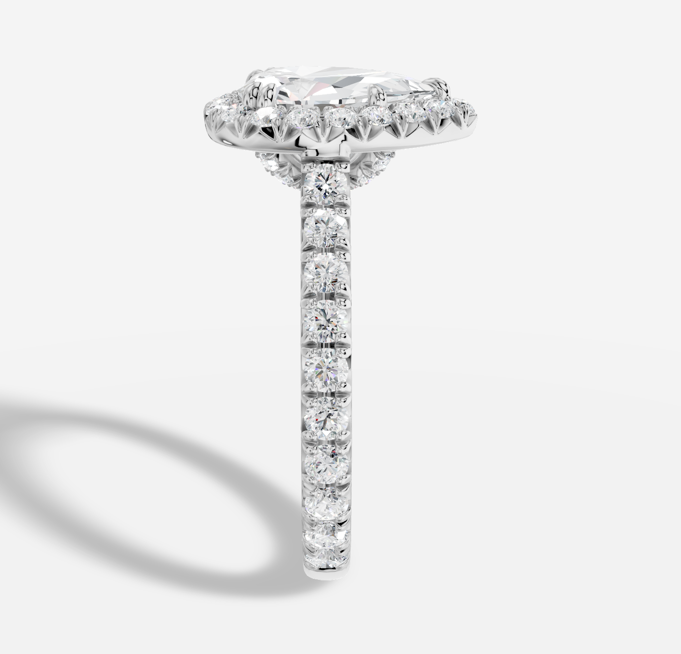 Pear Diamond Ring in 18K White Gold - 图片 2