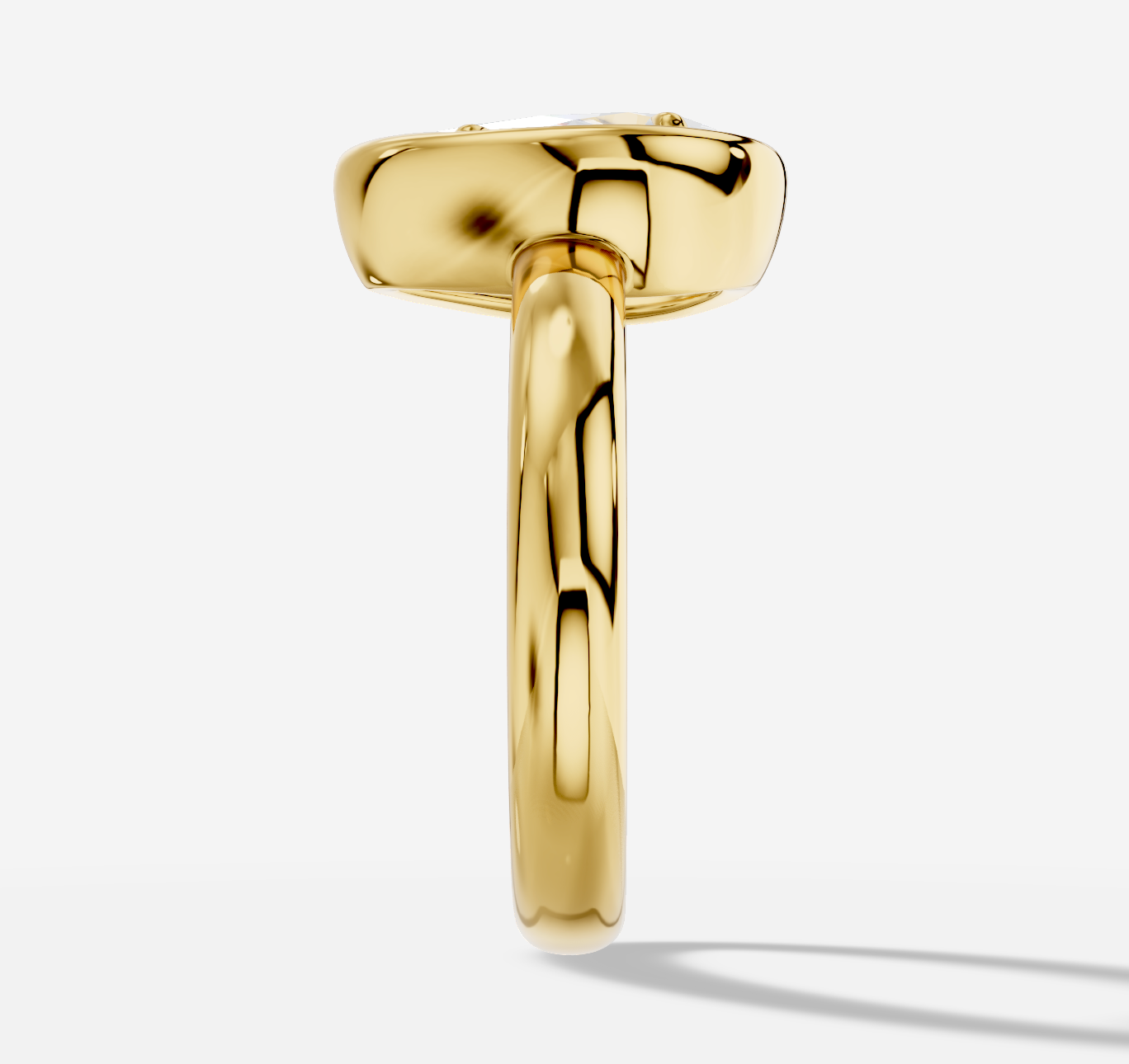 Pear Diamond Ring in 18K Yellow Gold - 图片 3