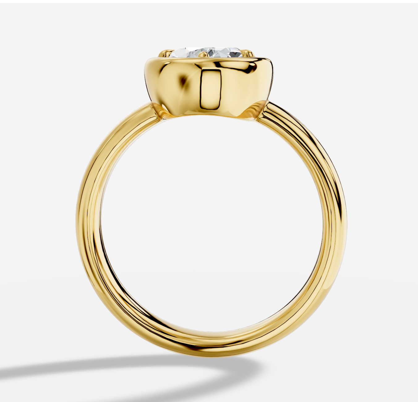 Pear Diamond Ring in 18K Yellow Gold - 图片 2