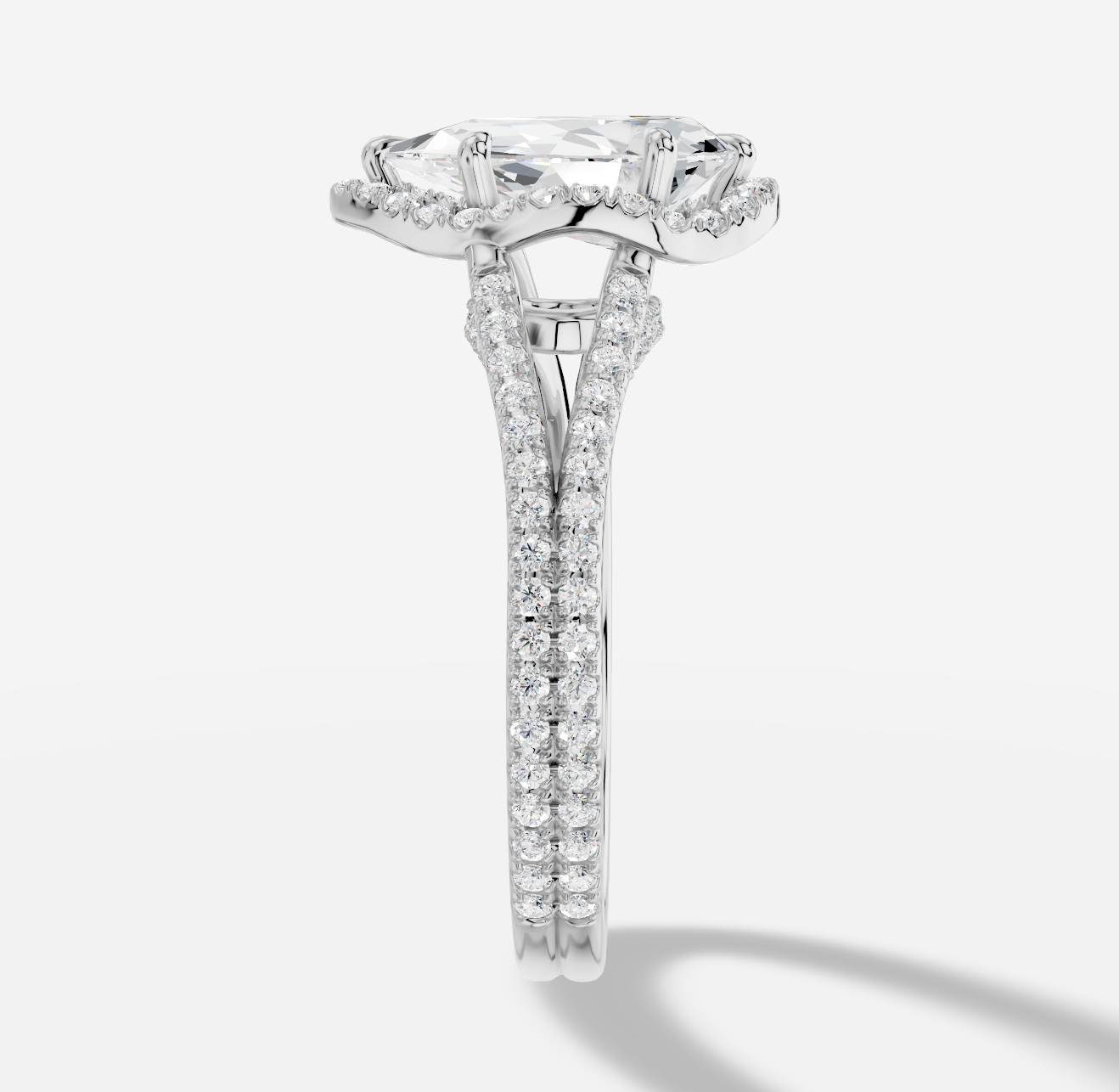 Pear Diamond Ring in 18K White Gold - 图片 2