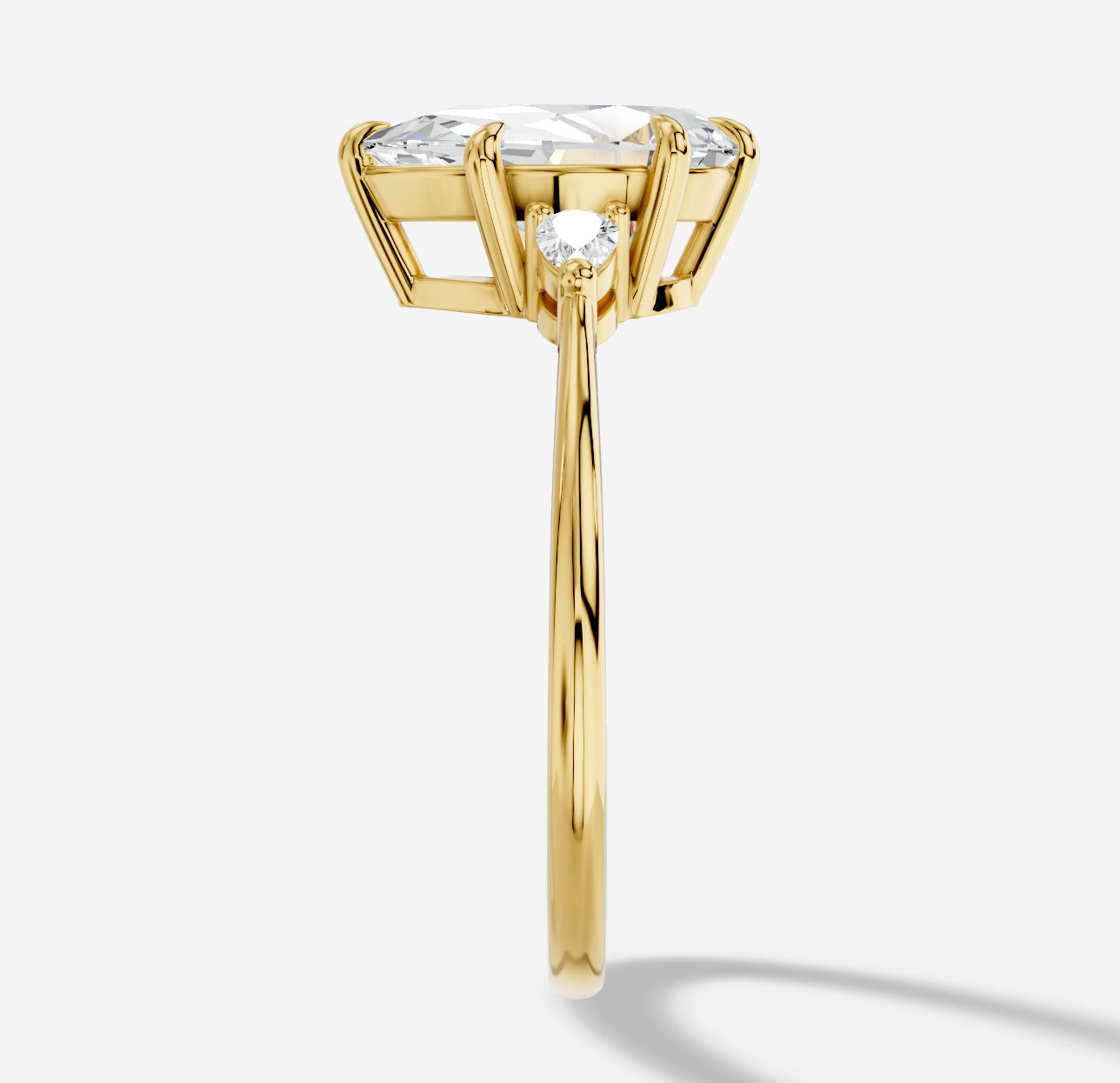 Pear Diamond Ring in 18K Yellow Gold - 图片 2