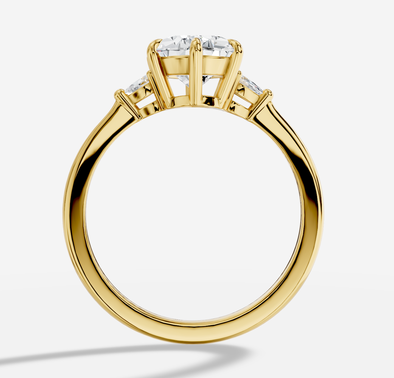 Pear Diamond Ring in 18K Yellow Gold - 图片 5
