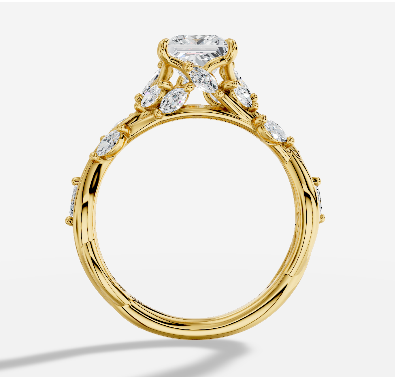 Princess Diamond Ring in 18K Yellow Gold - 图片 6