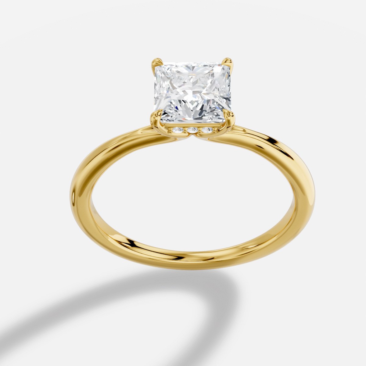 Princess Diamond Ring in 18K Yellow Gold