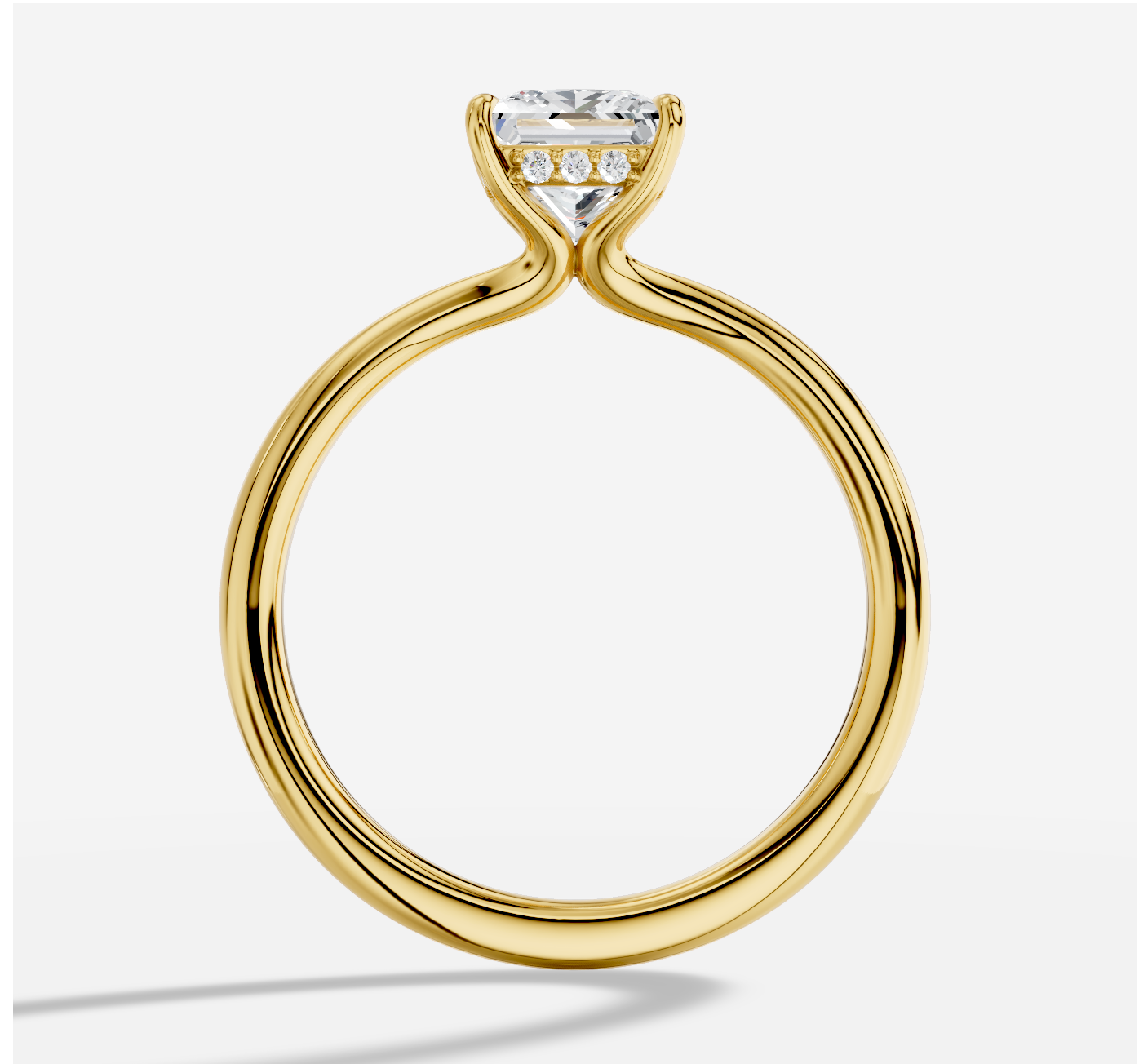 Princess Diamond Ring in 18K Yellow Gold - 图片 5