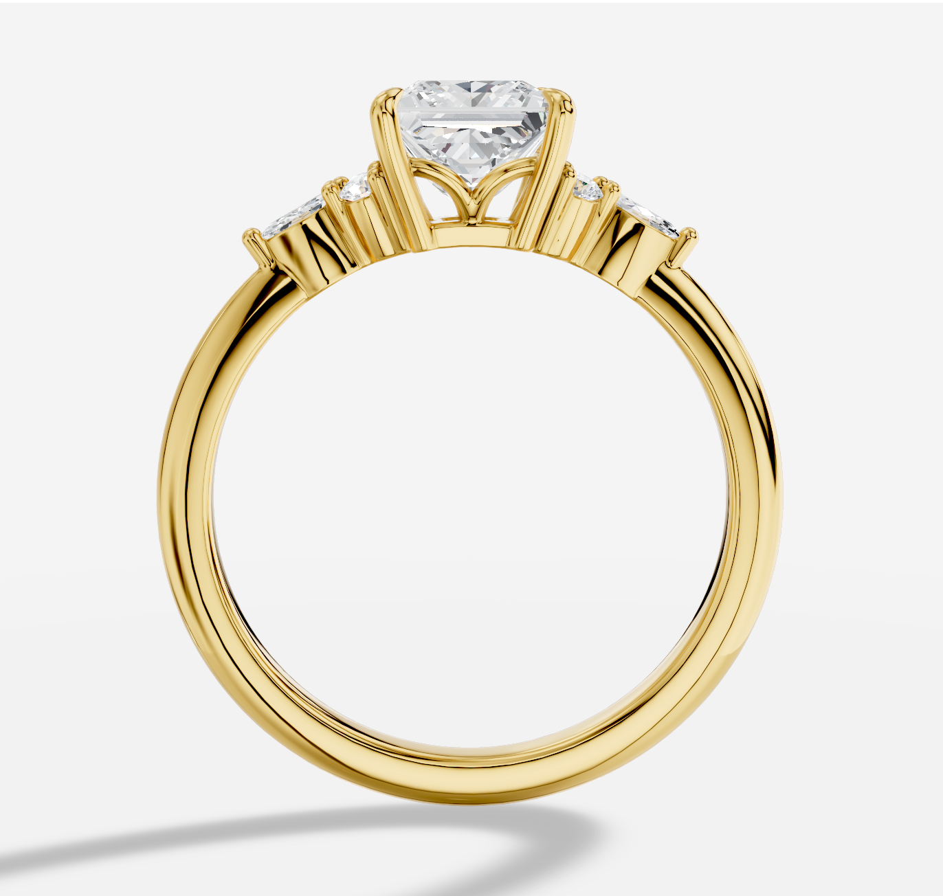 Princess Diamond Ring in 18K Yellow Gold - 图片 4