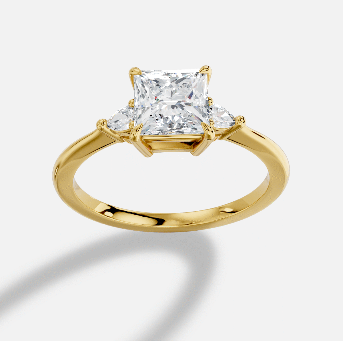 Princess Diamond Ring in 18K Yellow Gold