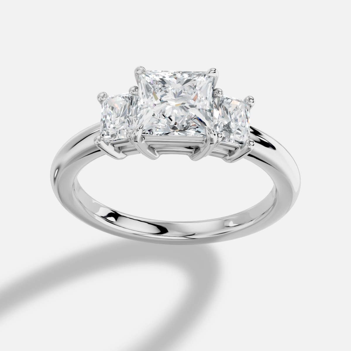 Princess Diamond Ring in 18K White Gold