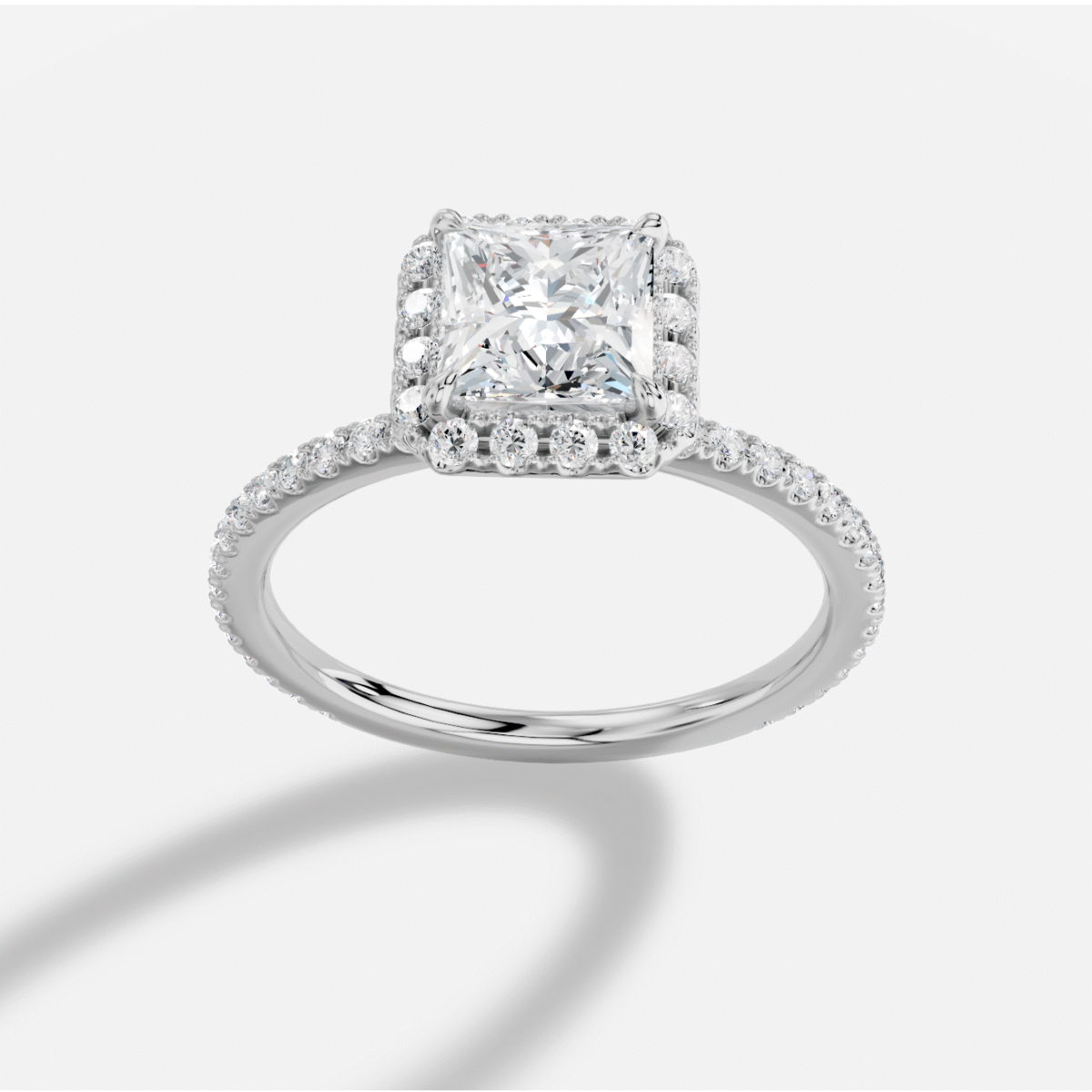 Princess Diamond Ring in 18K White Gold