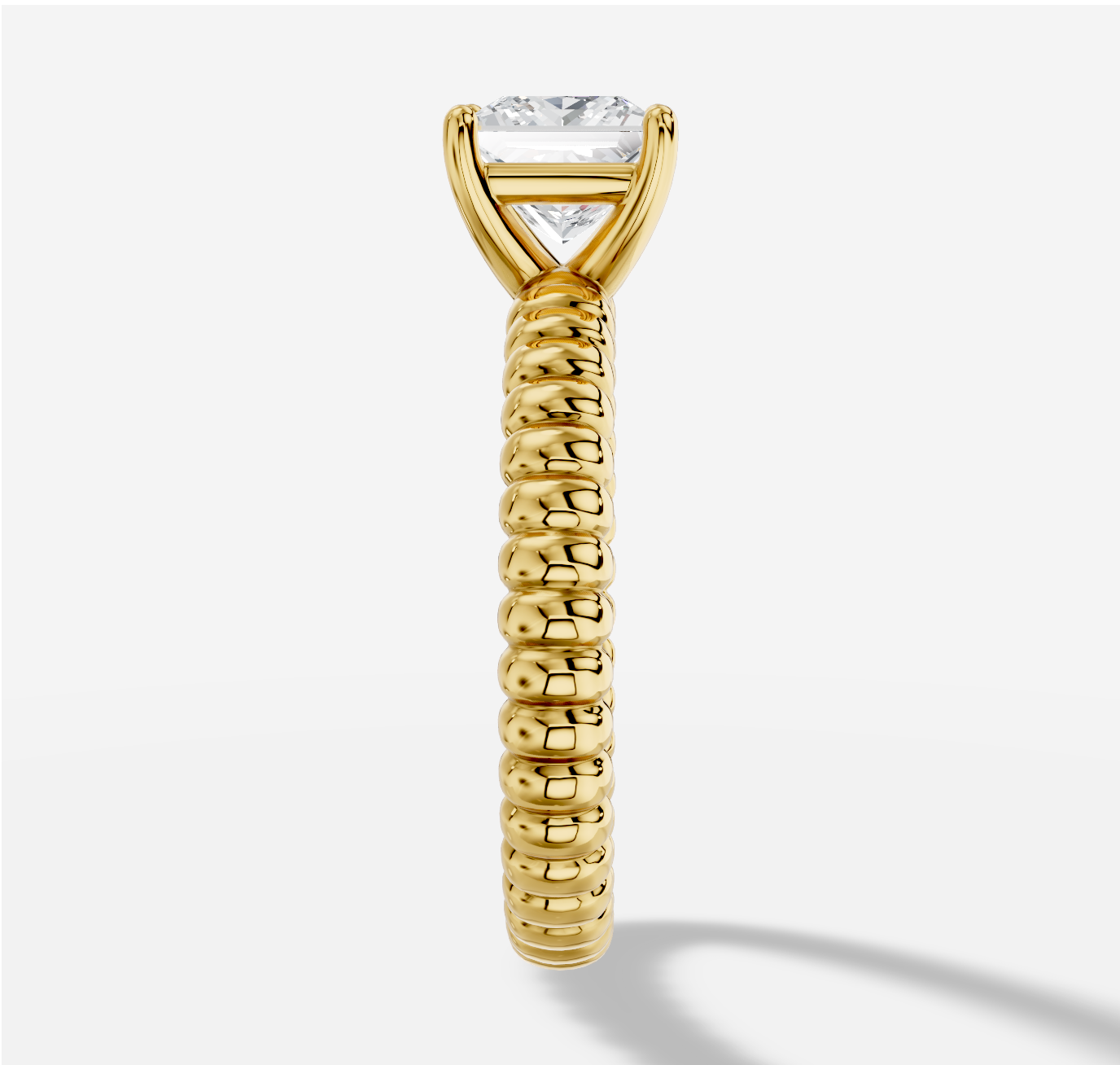 Princess Diamond Ring in 18K Yellow Gold - 图片 3